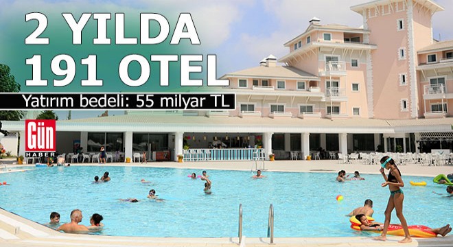 2 yılda 55 milyarlık 191 otel yatırımı yapıldı