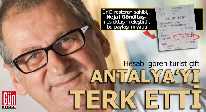 Hesabı gören turist Antalya'yı terk etti