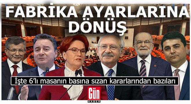 6'lı masada fabrika ayarlarına dönüş çalışması