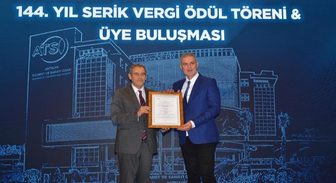 ATSO'nun 144'üncü yılı kapsamında Serik'te vergi ödül töreni düzenlendi