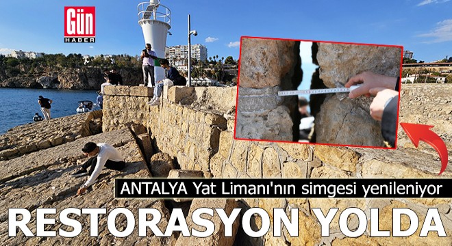 Antalya Yat Limanı'ndaki mendirek için restorasyon yolda