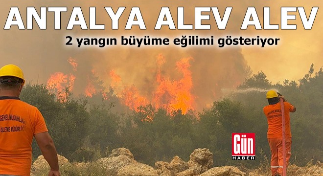 Antalya'da 2 yangın büyüme eğilimi gösteriyor