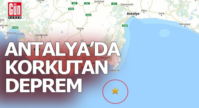 Antalya'da 3,8 büyüklüğünde deprem
