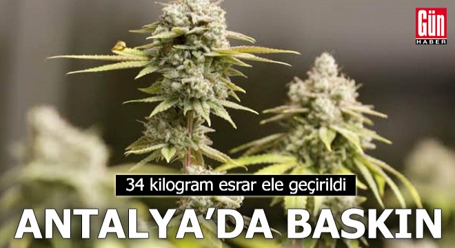 Antalya'da 34 kilogram esrar ele geçirildi