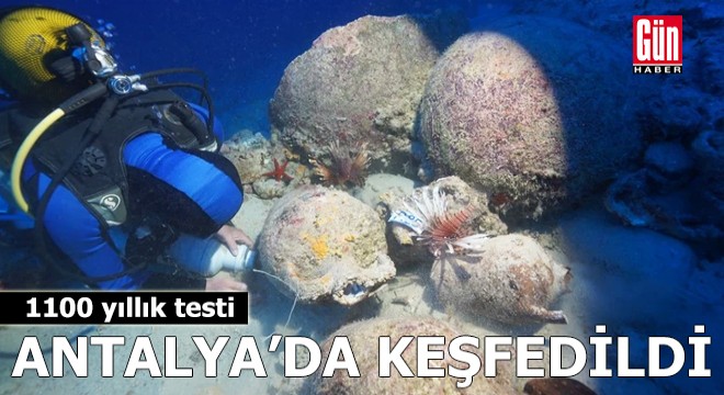 Antalya'da denizin altından 1100 yıllık testi çıkarıldı