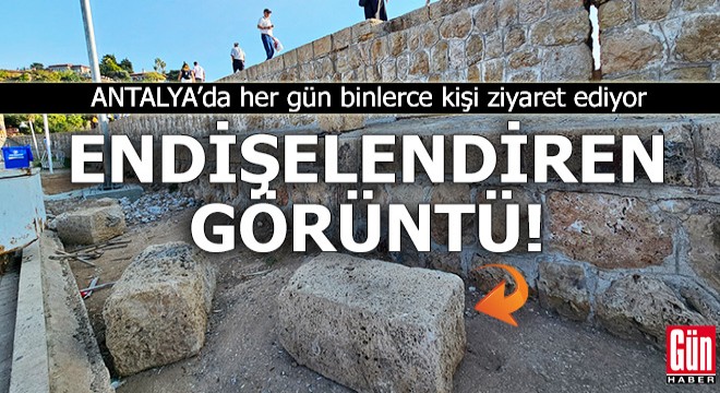 Antalya'da endişelendiren görüntü! Giderek çöküyor