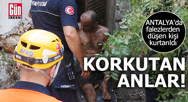 Antalya'da falezlerden düşen kişi kurtarıldı