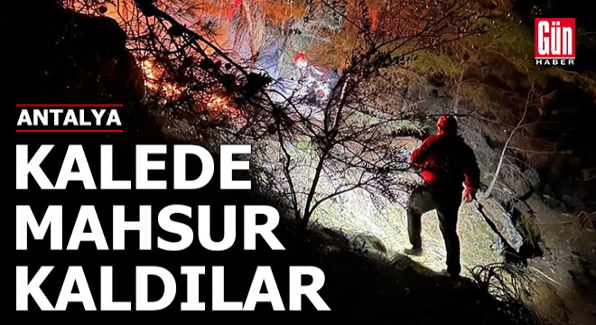 Antalya'da kalede mahsur kalan 2 kişi kurtarıldı
