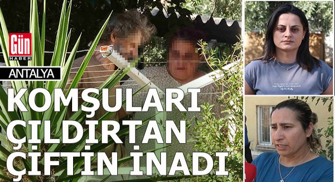 Antalya'da komşularını çıldırtan çiftin inadı