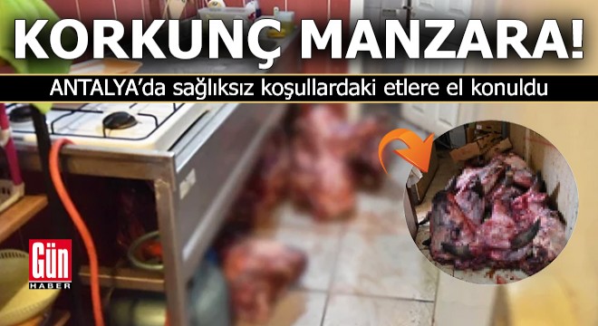 Antalya'da korkunç manzara! Sağlıksız koşullardaki etlere el konuldu