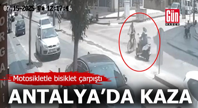 Antalya'da motosikletle bisiklet çarpıştı