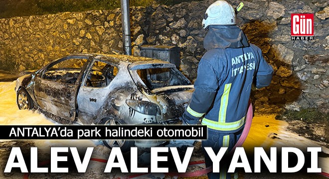 Antalya'da park halindeki otomobil yandı