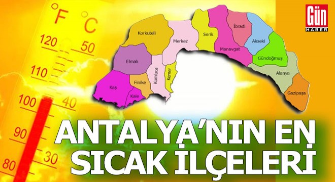 Antalya'da sıcaklık pazartesi, salı ve çarşamba hangi ilçede kaç derece olacak?