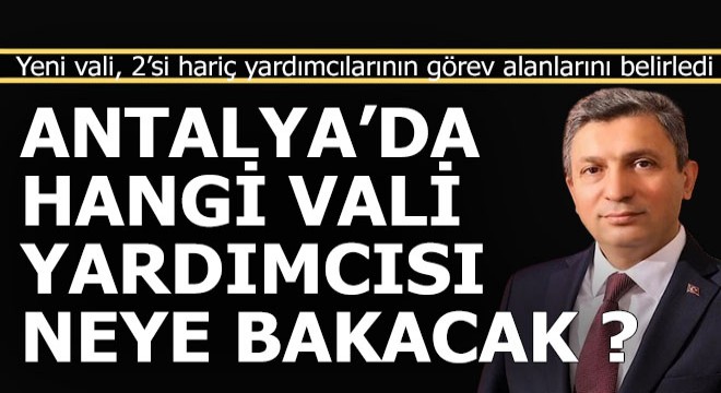 Antalya'da vali yardımcılarının görev alanları belli oldu