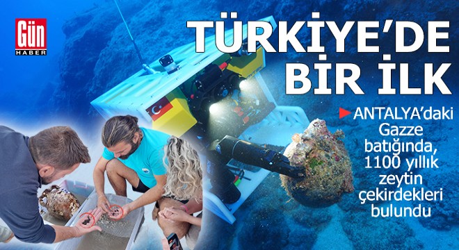 Antalya'daki Gazze batığında, 1100 yıllık zeytin çekirdekleri bulundu