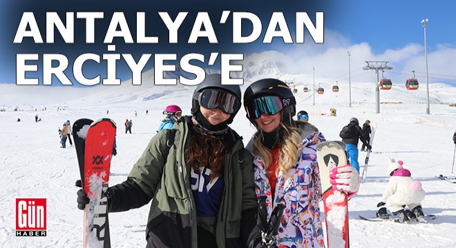 Antalya'dan kayak için Erciyes'e gittiler