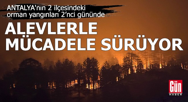 Antalya'nın 2 ilçesindeki orman yangınları 2'nci gününde