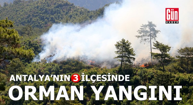 Antalya'nın 3 ilçesinde orman yangını