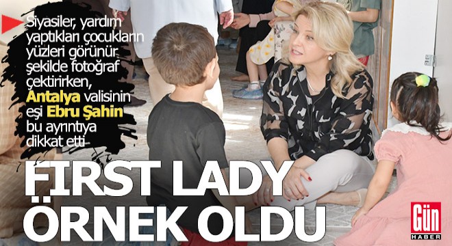 Antalya valisinin eşi siyasilere örnek oldu