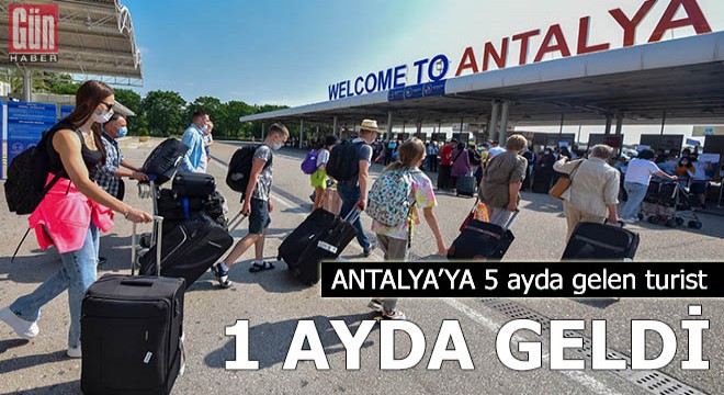 Antalya'ya 5 ayda gelen turist 1 ayda geldi