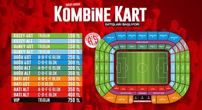Antalyaspor kombine kartları satışta