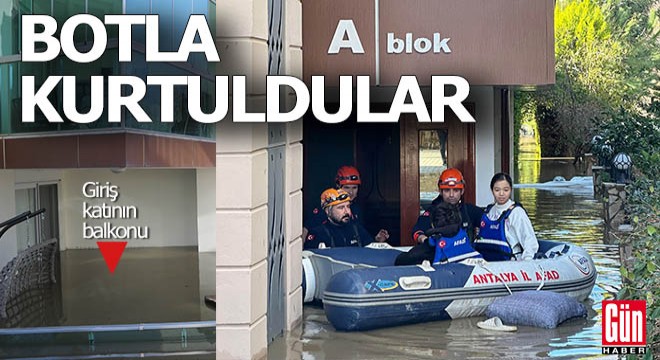 Apartmandan botla kurtarıldılar