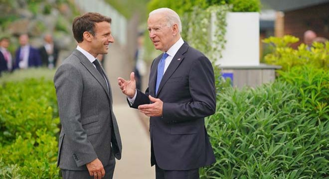Biden’ın G7 yemeğinden Macron paylaşımı