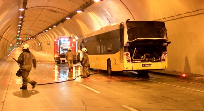 Bomonti Tüneli’nde otobüs yangını