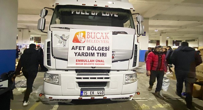 Bucak'tan deprem bölgesine yardım