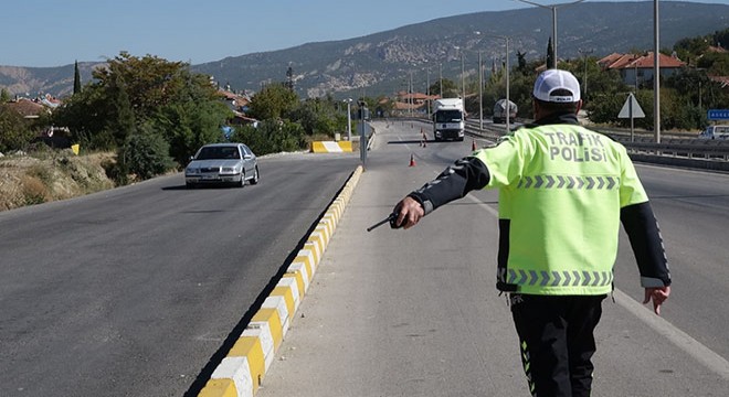 Burdur'da dronlu trafik denetimi