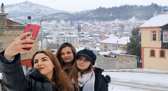 Burdur'da 'kar manzarası' özçekimi