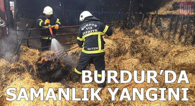Burdur'da samanlık yangını