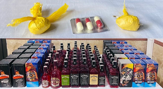 Burdur'da uyuşturucu ve kaçak içki operasyonu