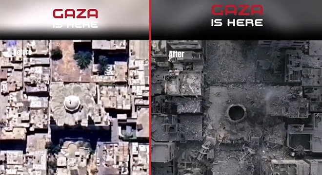 Gazze'nin öncesi ve sonrası fotoğraflara yansıdı