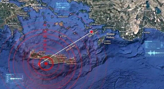 Girit açıklarında peş peşe iki deprem