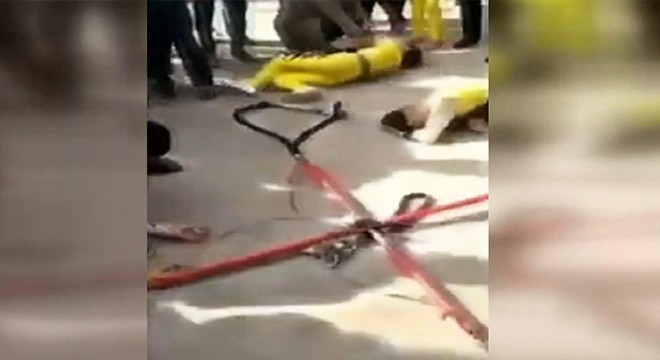 Halat koptu, akrobatlar 5 metreden yere çakıldı