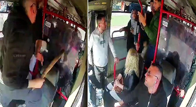 Halk otobüsünde sopalı ‘fazla yolcu' kavgası