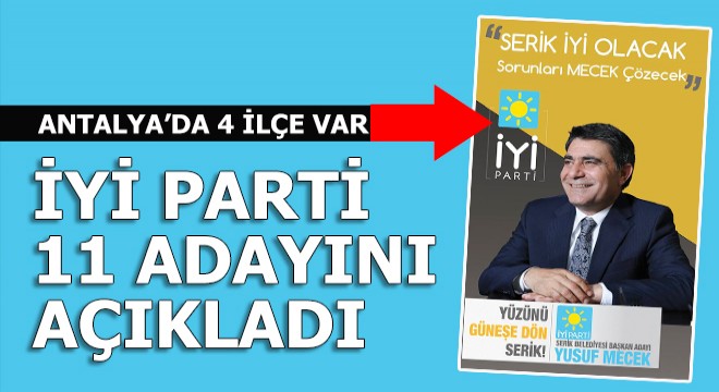 İYİ Parti'nin 11 adayı belli oldu