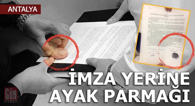 İmzasını ayak parmağı ile attı