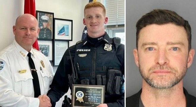 Justin Timberlake'i gözaltına aldı, yılın polisi oldu