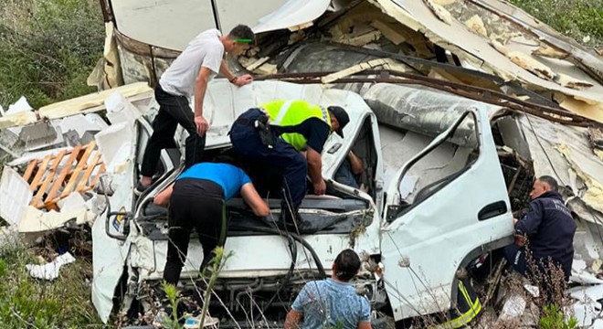 Kamyonet şarampole devrildi: 1 yaralı