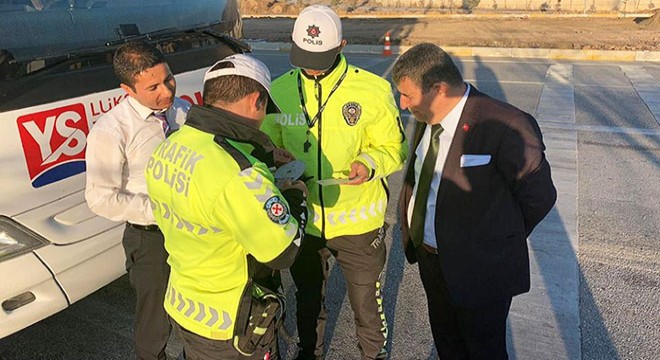 Kaymakam Tortop trafik denetimlerini inceledi