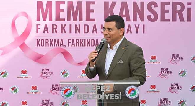 Kepez’de kanser farkındalığı için pembe balon uçurdular