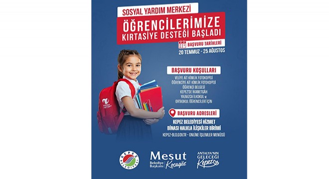 Kepez'den öğrencilere kırtasiye desteği