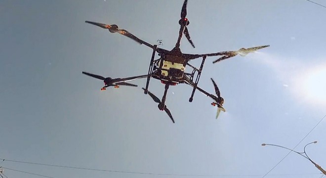 Kiev’de drone yardımıyla dezenfeksiyon