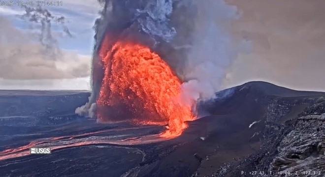 Kilauea Yanardağı, yeniden lav püskürttü.