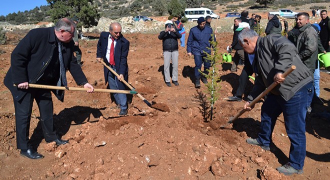Korkuteli'de fidanlar toprakla buluştu