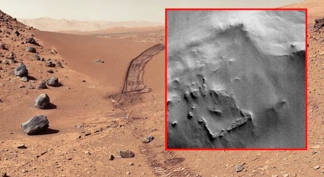Mars'ta görüntülenen ilginç kare yapı nedir?