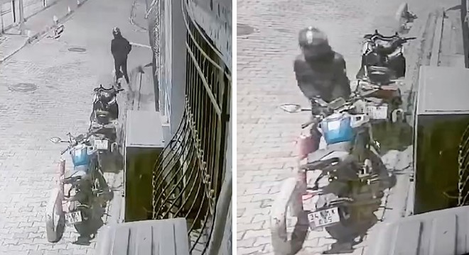 Motosiklet farı hırsızlığı kamerada