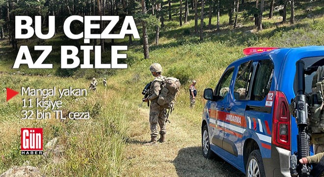 Ormanda mangal yakan 11 kişiye 32 bin TL ceza